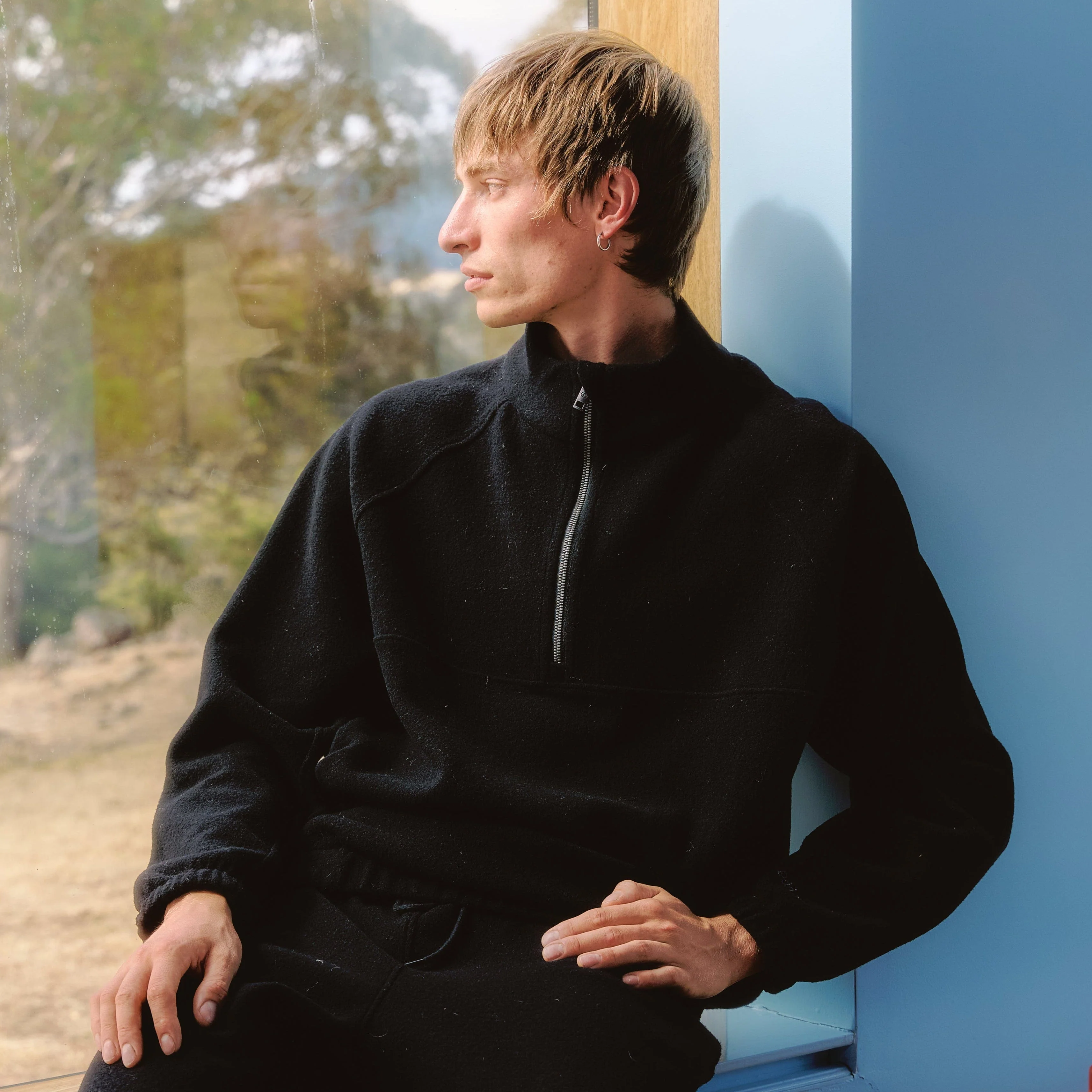 Unisex CoolBlend™ Zip Neck Jumper - Image 3