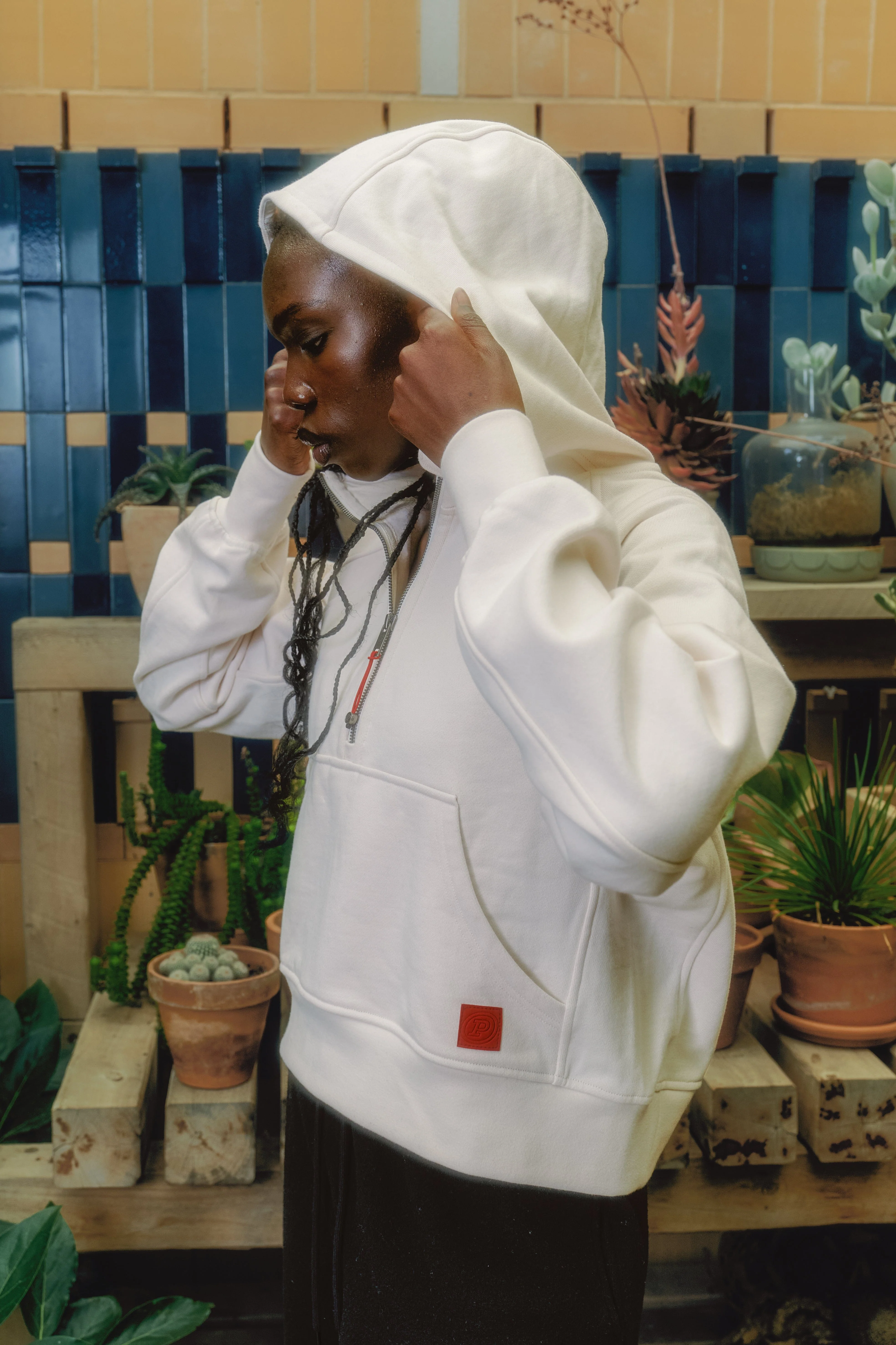 Women’s 100% Organic Cotton Half-Zip Hoodie - Image 5