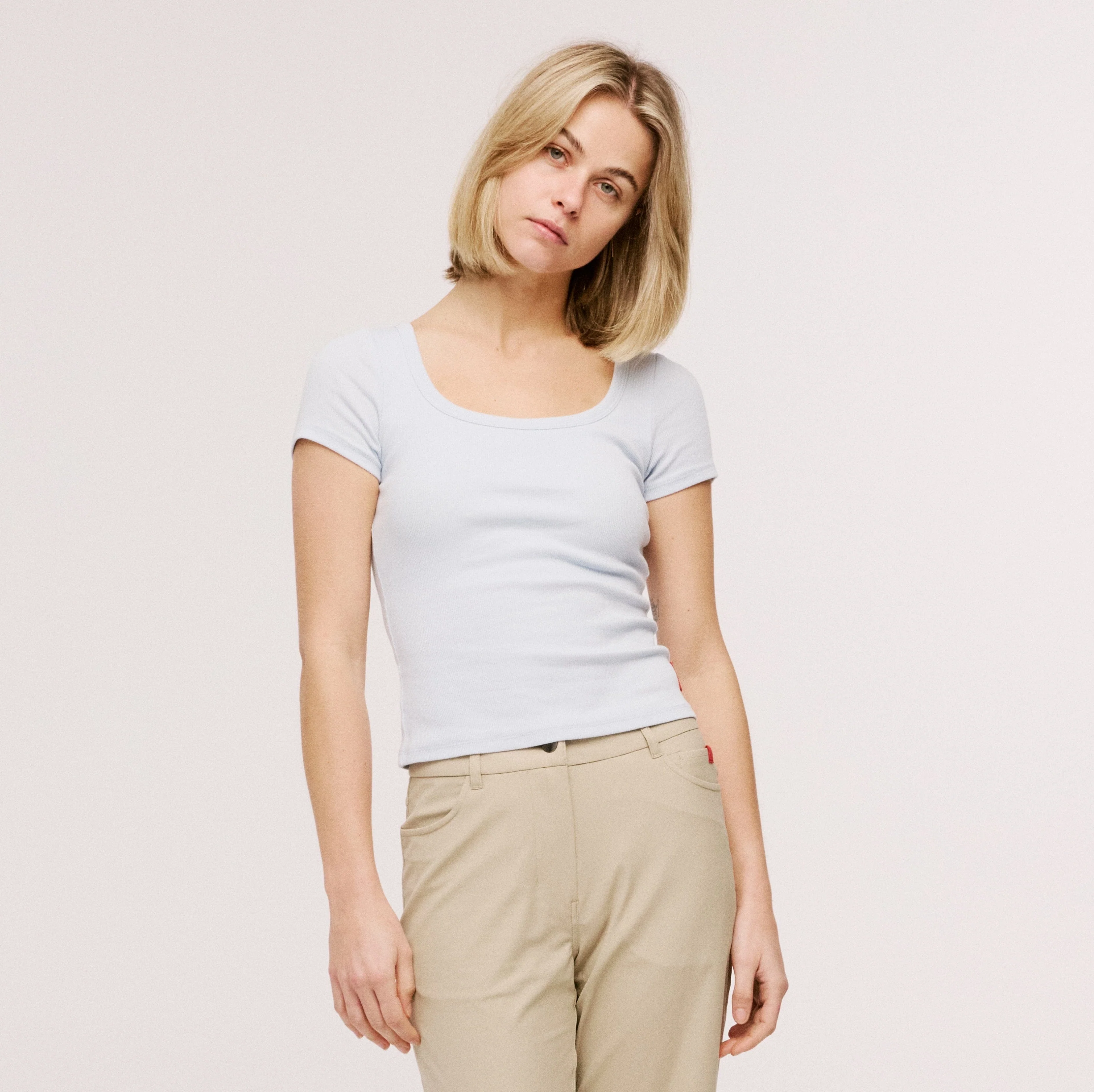Women's Organic Cotton Ribbed T-shirt - Image 18